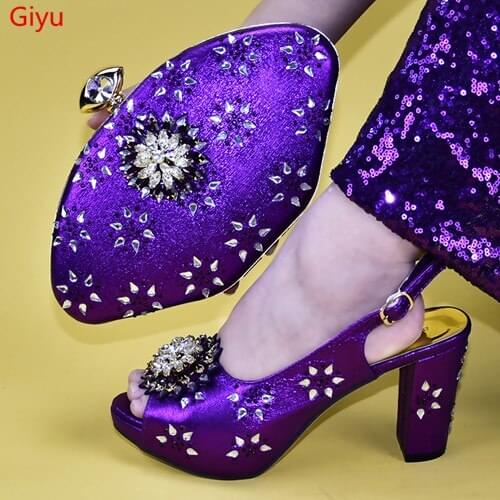 Doershow charming shoe and bag set for party Italian shoe with matching bag new design lady matching shoe and bag set!HAB1-9