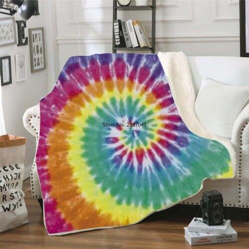 3D Printed Rainbow Sherpa Blanket Couch Quilt Cover Travel Youth Bedding Outlet Velvet Plush Throw Fleece Blanket Duvet Dropship