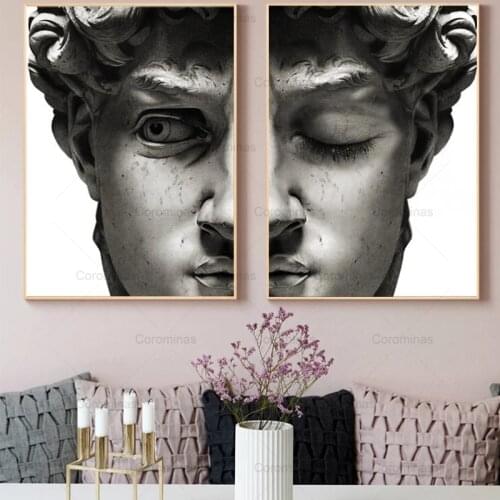 Portrait of David Face Art Canvas Paintings David Sculpture Abstract Wall Art Posters and Prints Pictures for Living Home Decor