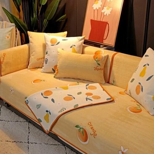 Lovely Sofa Cover Modern Decorative Sectional Sofa Covers Winter Warm Milk Velvet Cushion Antistatic Couch Covers for Sofas