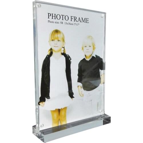 Counter Top Clear Magnetic Perspex Photo Frames Holders Acrylic Displays PF010