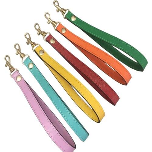 FASHIONS KZ Genuine Leather Bag Handle Strap Cross Pattern Small Handbag Keychain for DIY Handbag Accessories KZ9011