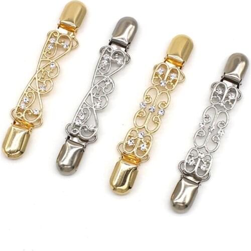 Retro Sweater Cardigan Clip Duck-mouth Clips Flexible Pin Brooch Shawl Shirt Collar Buckles For Clothing Decoration