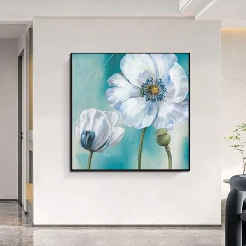 Hand-painted Flower Oil Painting Modern Minimalist Living Room Decorative Painting Aisle Entrance Hallway Mural Paintings Light