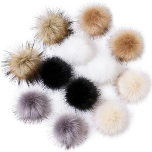 Pandahall 10cm Fluffy Pompom Ball with Rubber Band 12pcs/bag Mixed Color Fur Ball For Woman Jewelry Making Findings Accessories