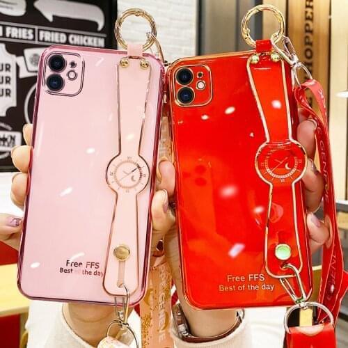 Lanyard Neck Strap Case For Vivo S9 S9E S7 S6 S5 Z3i Z5X Z6 V5 V9 V7 Plus V17 V15 Pro 6D Plating Wrist Strap Ring Holder Cover