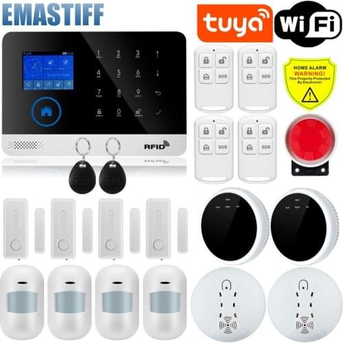 Tuya Smart WIFI GSM Security Alarm System Works With Alexa Home Burglar Motion Detector Smoke Door Window Sensor
