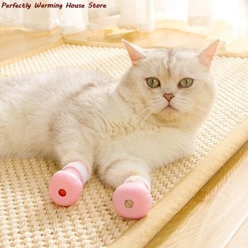 Anti-biting Bath Washing Cat Claw Cover Cut Nails Foot Cover Pet Paw Protector for Anti-Scratch Cat Shoes Boots Adjustable