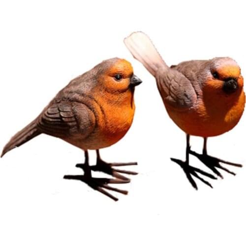 2Pcs arden Animal Ornaments Resin Small Playing Bird Miniatures Figurines Bird new