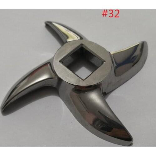 NO.32 Meat Grinder Parts Stainless Steel Cross Blade With Square Central Hole 15.5X15.5mm