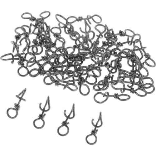 50 Pcs Fast Connecting Clips Fishing Snaps Clips Swivels Connectors