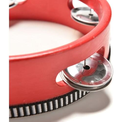 6" Head Tambourine Drum Musical Instrument Dance Party KTV Red