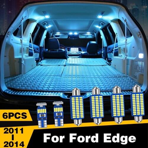 6pcs Car LED Lights Interior Dome Reading Trunk Lamp For Ford Edge 2011 2012 2013 2014 Accessories