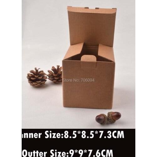 8.5x8.5x7.3CM 50pcs/lot,Craft paper boxes custom gift box,corrugated Kraft paper box