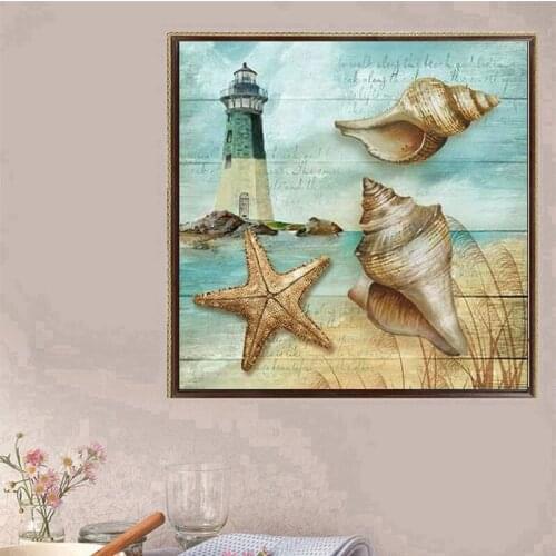 5D DIY diamond painting OCEAN Beach Chair 3d Diamond Embroidery Full Drill Needlework Mosaic landscape Pattern Home Decor FG1928