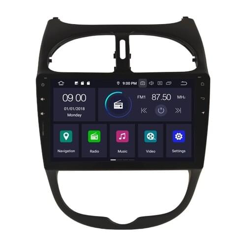 9" Android 10.0 OS Car Multimedia GPS Radio System Player for Peugeot 206 2000-2009 with CarPlay / Android Auto Support