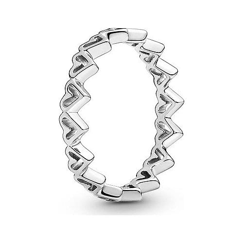 Free shipping Authentic 925 Sterling Silver Hand Painted Heart Rings CZ Crystal Ring For Women European Original DIY Jewelry