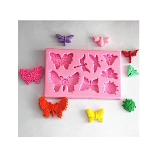 Free shipping Dragonfly insect butterfly Modelling fondant silicon mold chocolate cake decoration silicone mold silicone mold