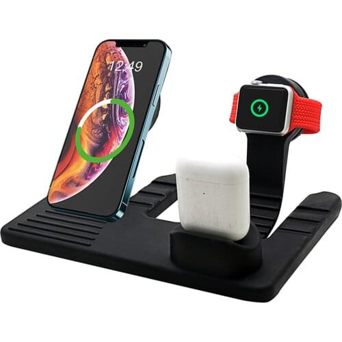 3 In 1 Wireless Charging Stand Dock Station For Apple Watch 6 5 4 3 For iPhone 12 Pro Mini Pro Max Airpods Desktop Phone Holder