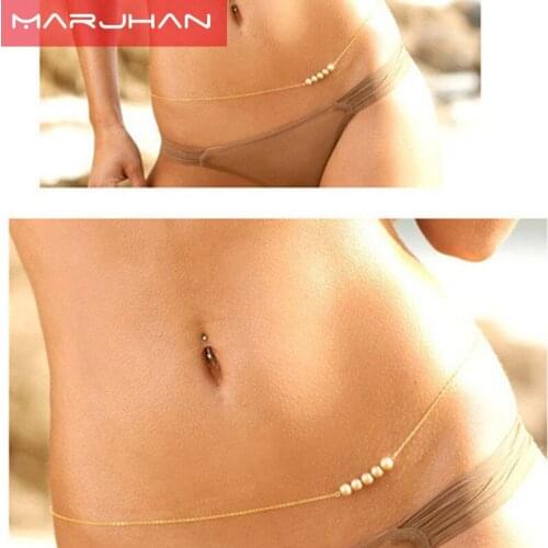 Bohemian fashion women jewelry trends hot sexy imitation pearl waist gold silver women bijoux jewellery