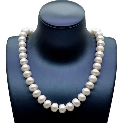 Large particle pearl necklace, white freshwater pearl, diameter 11-12mm, ladies necklace, engagement jewelry