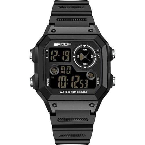 Fashion Men Outdoor Sport Electronic Watch 5Bar Waterproof Multi-Function Alarm Clock Man Digital Wristwatches Relogio Masculino