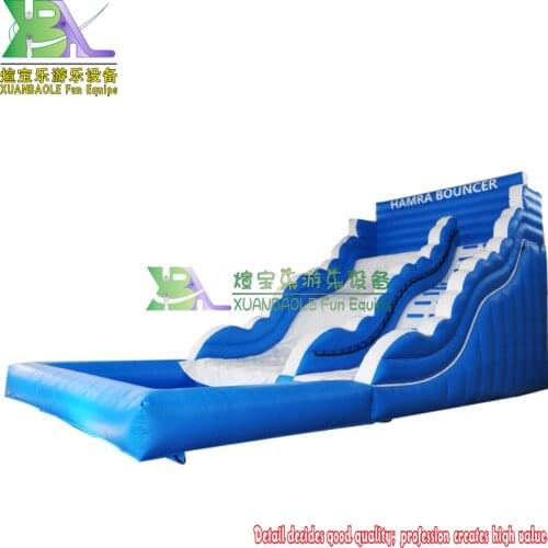 Commercial Giant Climbing Wall Toboggan Gonflable Water Bounce Kids 15Foot Tall Inflatable Pool With Slides