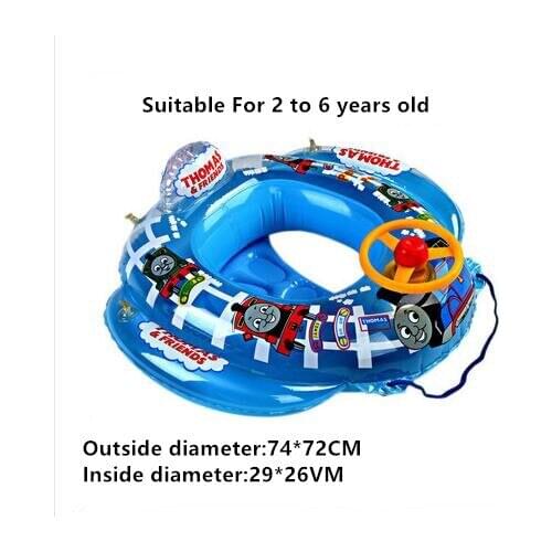 Children Safe Inflatable Float Boat Toys Baby Cute Cartoon Car Pattern Swimming Pool Kids Fun Water Sports Game Summer Gift