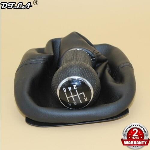 For VW Bora 1999 2000 2001 2002 2003 2004 2005 Car-styling 6 Speed 23mm Insert Hole Gear Stick Shift Knob With Leather Boot