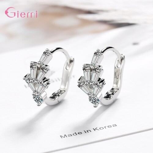 Hot Selling Sparkling Crystal Earrings For Woman Lady Girls Genuine 925 Sterling Silver Earrings Missed Jewelry For Sale