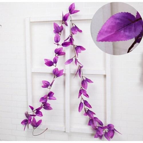 Simulation Rattan Plant Flower Artificial Fake Flower Hang Green flowers Living Room Wall Decoration Party Home Decor