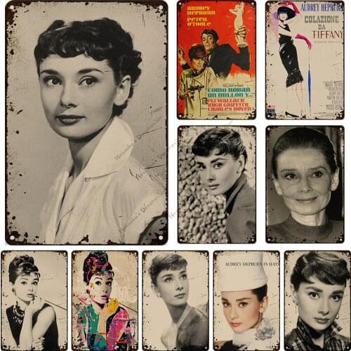 Well-known actresses Hollywood Metal Signs Poster Movie Heroine Meta Plate Rusty Vintage Poster Club Pub Bar Home Wall Plate