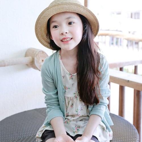 Girls Cardigan Kids Thin Outwear Summer For Girl Children Clothes 3 -16Y Years Jacket Sunscreen Cardigan Thin Air Conditioning