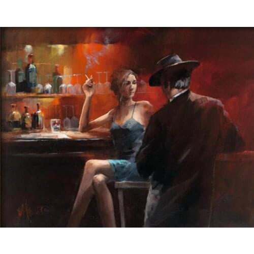Contemporary art oil paintings Evening in the Bar Willem Haenraets painting on canvas hand painted High quality
