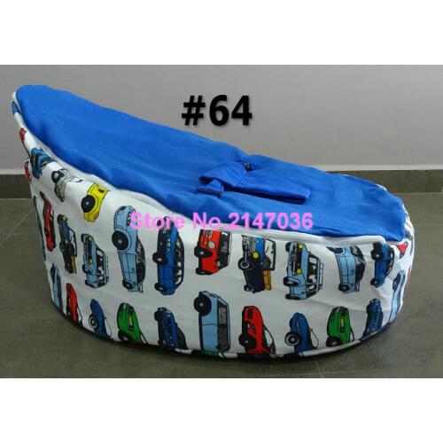 Race car baby bean bag chair, blue chevron kids harness beanbag sofa seat - cotton sofa strollers