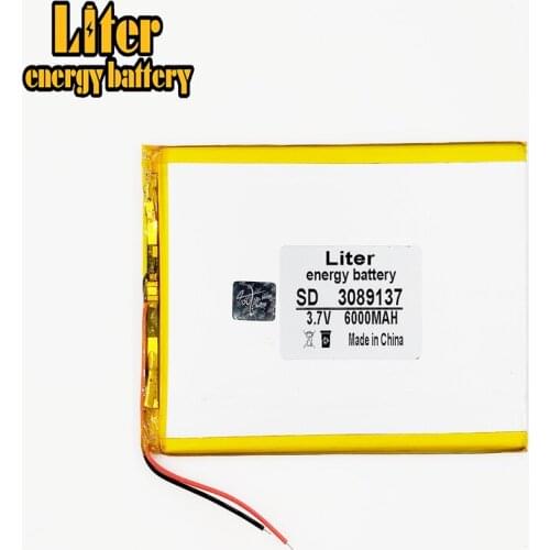 Lithium polymer battery 3.7V 3089137 tablet battery 6000 mah each universal rechargeable for tablet pc 8 inch 9 inch 10inch