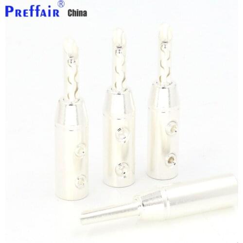 Z Plugs Set Of 8 Silver Plated Speaker Banana Plugs Speaker Cable Banana Terminal Connector AMP Plug