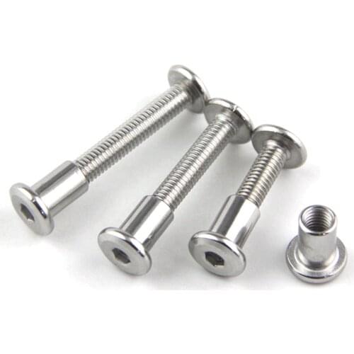 M8 Flat Head Set Screw Hex Socket Fastener Childrens Bed Furniture Chair Table Cabinet Fittings Combination Connecting Bolt