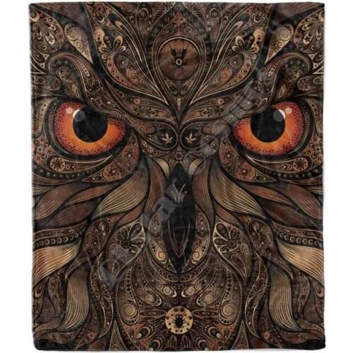 Night Owl Fleece Blanket 3D full printed Wearable Blanket Adults/kids Fleece Blanket Sherpa Blanket Drop Shippng