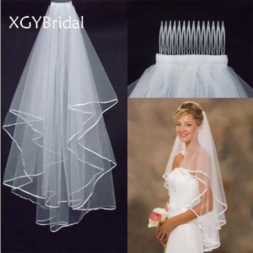 New Arrival Wedding Veil Short Two Layer Lace Edge White Wedding Accessories With Free Comb Bridal Veil for Bride