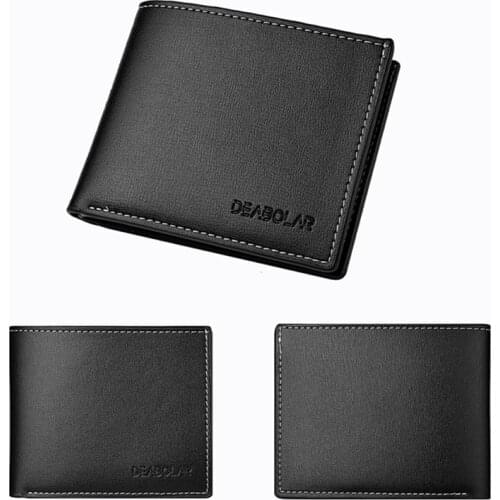 New wallet leather mens wallet compact leather mens wallet waterproof and anti-theft business wallet can hold credit cards