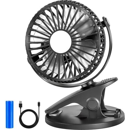 New Portable Handheld Small Fan Clip USB Fan Charging Desktop Mini Portable Desktop Fan Desktop Outdoor (Black)