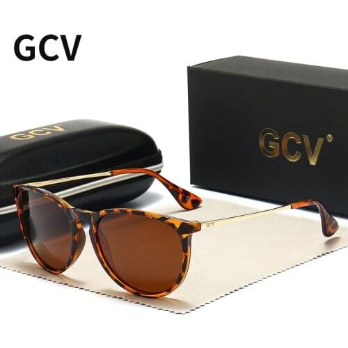 GCV New Fashion Round Sunglasses Polarized Women Classic Retro Sun Glasses For Men Driving Unisex Eyewear UV400 lentes de sol