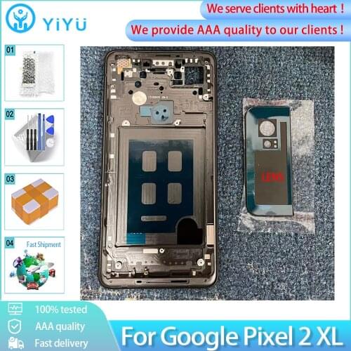 Original For Google Pixel 2 XL Back Battery Cover Door Rear Glass Housing Case Replacement Parts