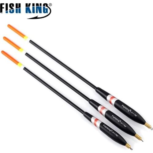 FISH KING 3pcs/pack Barguzinsky Fir Float 1.0+1.0g/1.5+1.0g/2.0+1.0g Balsa Bobber Cork Fishing Float For Carp Fishing Tackle