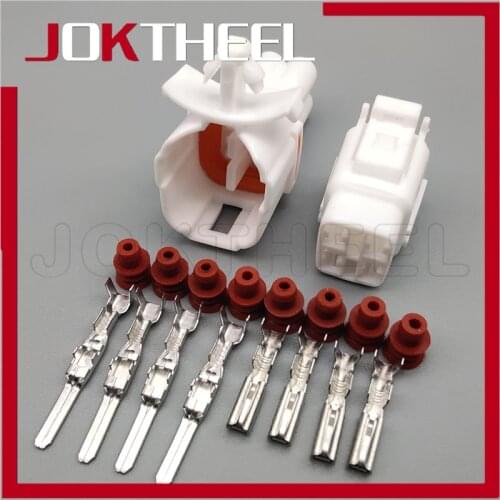 1/5/10/20 sets Sumitomo 4 pin hole white Male and Female MT090 Fog lamp locking connector whith clip terminals 6187-4561