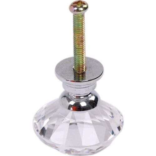 Multi-Purpose Handle Transparent Crystal Handle | Single Hole Cabinet Door Crystal Diamond Glass Door Handle 30Mm