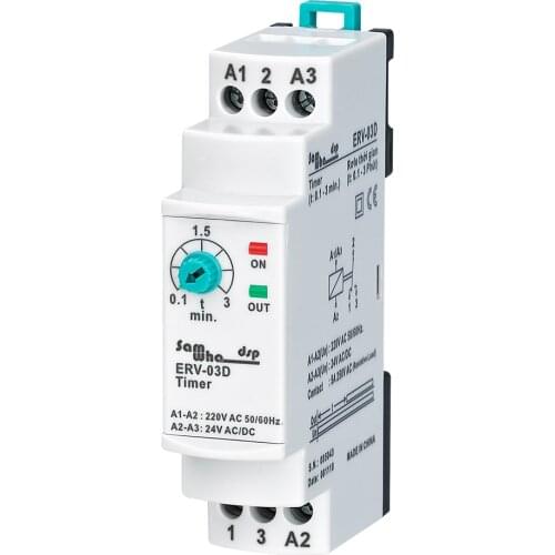 Samwha-Dsp ERV-03D On Delay Time Relay Electronic Adjustable (0.1-3min.)