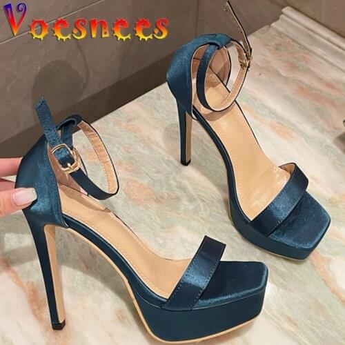 Square Toe 2021 Summer Women Shoes New One Word Thin Heel Sandals Platform Peep Toe High Heels Buckle Strap Sexy Leopard Shoes