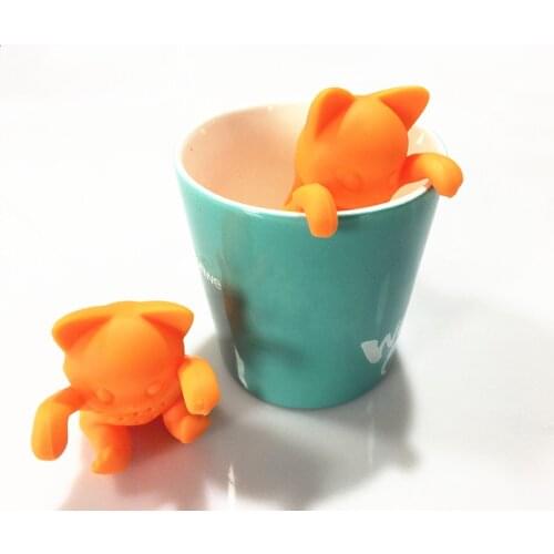 Creative Silicone Cute Cartoon Cat Shaped Tea Infuser Tea Strainer Food Grade Silicone Loose Leaf Herbal Spice Brewing Tools